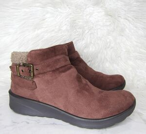 Bzees Womens Ankle Boot Gateway Cozy Booties Size 8.5W (Wide) BROWN